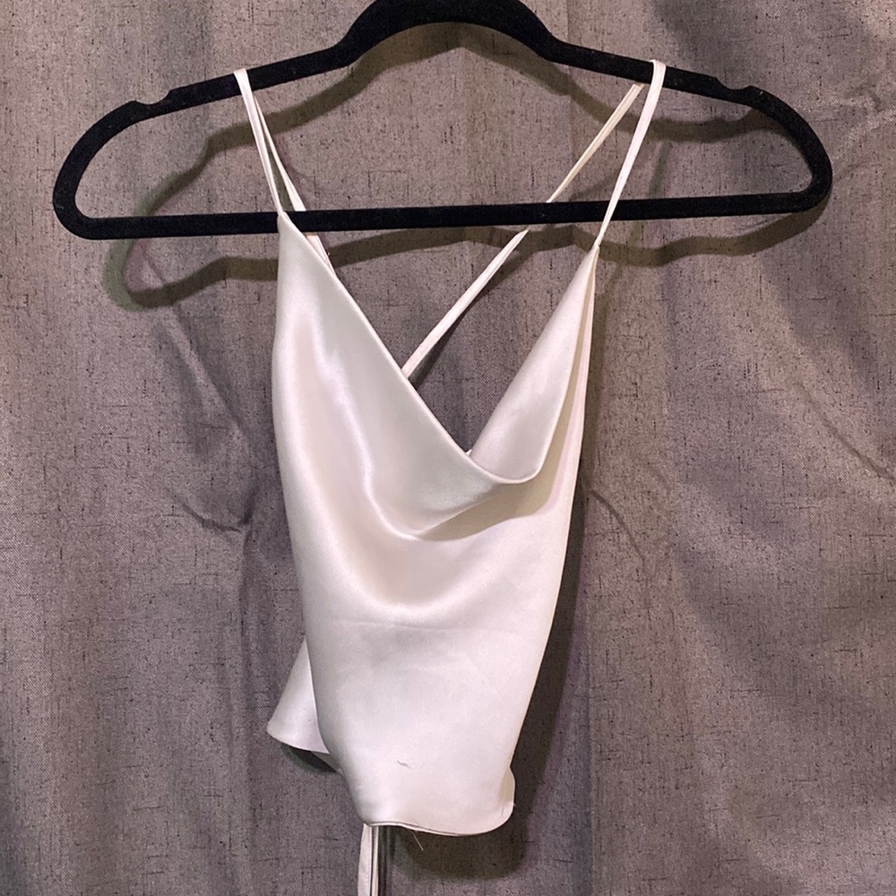 white slim tank top